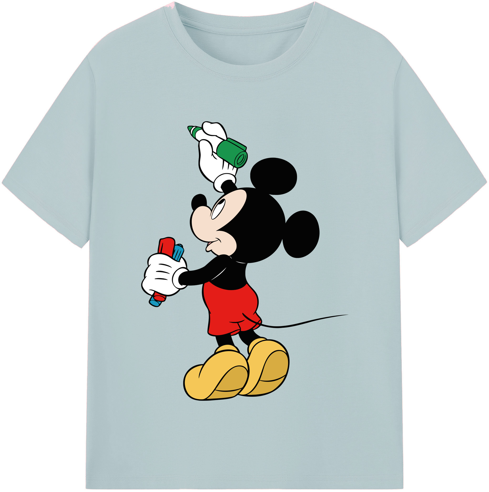 （画像用） ミッキーマウス Mickey Mouse 綿100％半袖Tシャツ（フロントプリント）